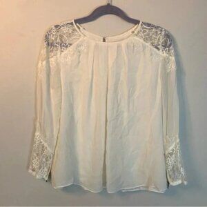 Alice + Olivia Lace 100% Silk Blouse S